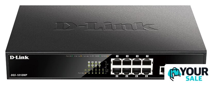 Неуправляемый коммутатор D-Link DGS-1010MP/A1A - Изображение №1 — Интернет-магазин Your Sale