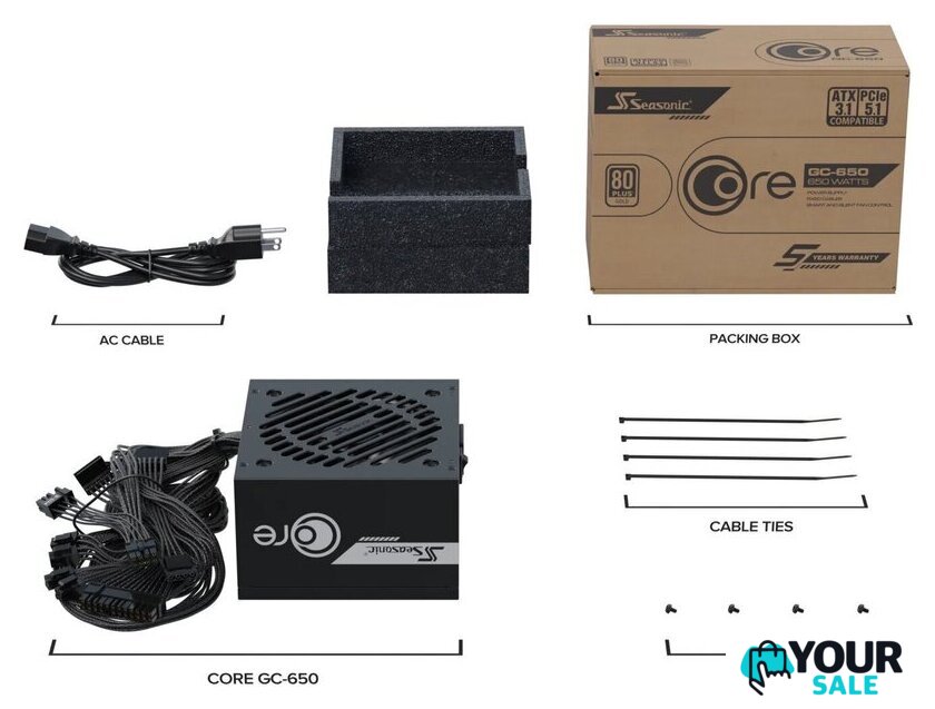 Блок питания Seasonic Core V2 GC-650 ATX 3.1 2025 SRP-CGC651-A5A32SF - Изображение №14 — Интернет-магазин Your Sale