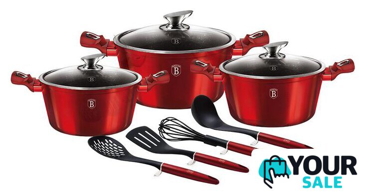 Набор кастрюль Berlinger Haus Burgundy Metallic Line BH-6150 - Изображение №1 — Интернет-магазин Your Sale