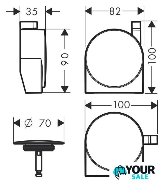 Накладка сливного гарнитура Hansgrohe Exafill S 58117140 - Изображение №2 — Интернет-магазин Your Sale