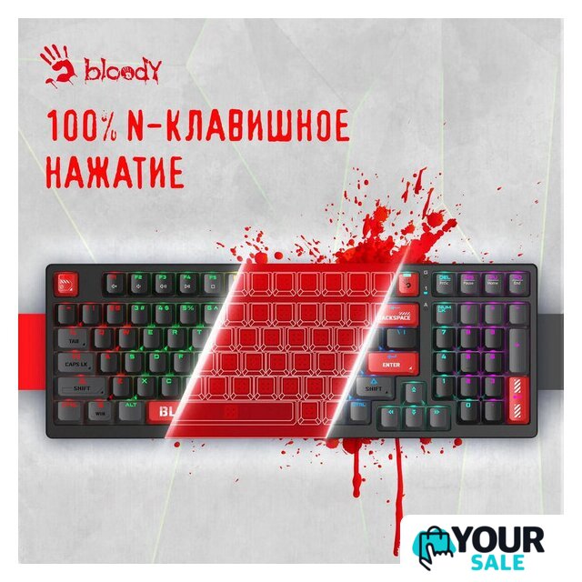 Клавиатура A4Tech Bloody S98 Red (Bloody BLMS Red Plus) - Изображение №5 — Интернет-магазин Your Sale