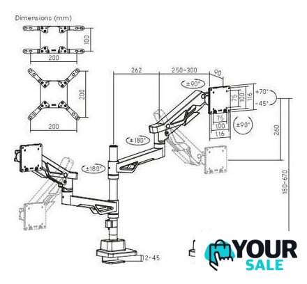 Кронштейн для монитора Ultramounts UM742BP - Изображение №4 — Интернет-магазин Your Sale