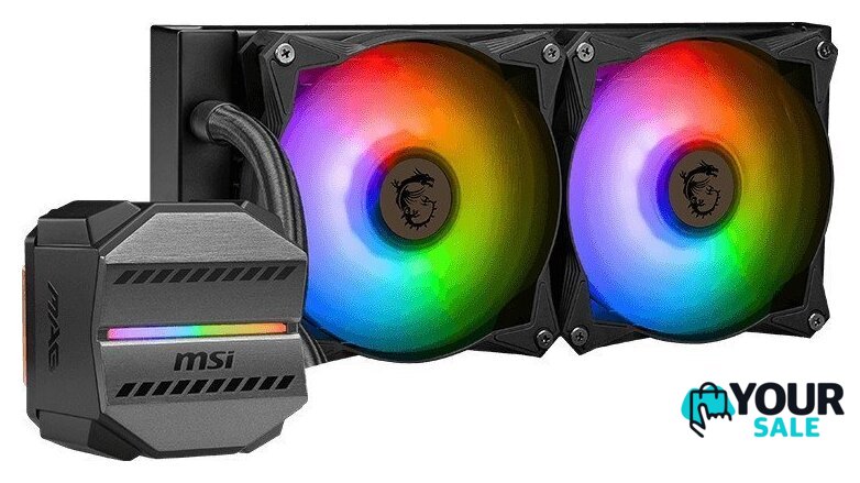 Система жидкостного охлаждения для процессора MSI MAG CoreLiquid M240 (черный) - Изображение №3 — Интернет-магазин Your Sale