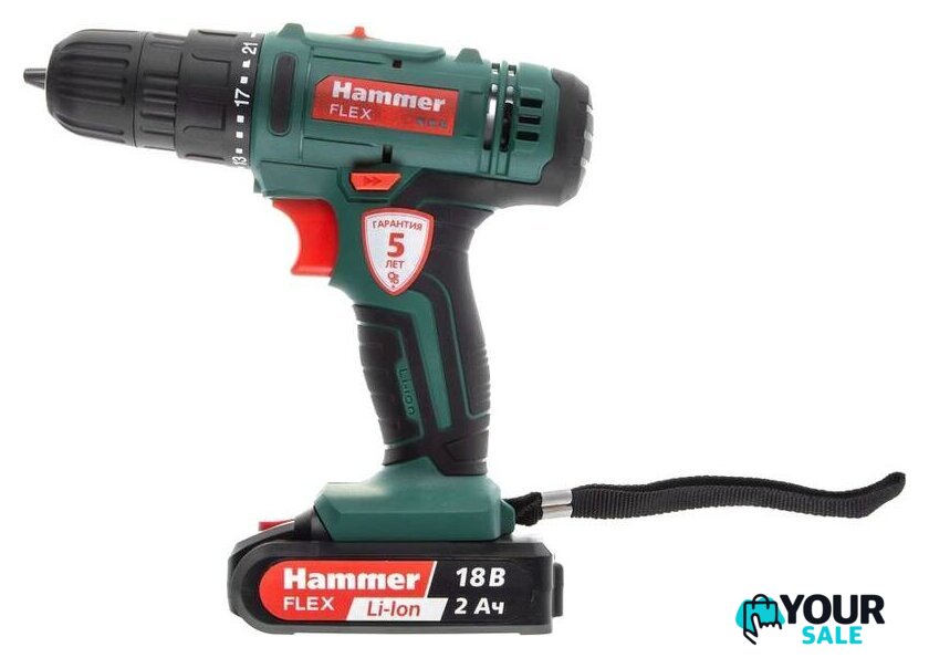 Дрель-шуруповерт Hammer Flex ACD18BS (с 2-мя АКБ, кейс) - Изображение №2 — Интернет-магазин Your Sale