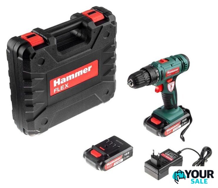 Дрель-шуруповерт Hammer Flex ACD18BS (с 2-мя АКБ, кейс) - Изображение №10 — Интернет-магазин Your Sale
