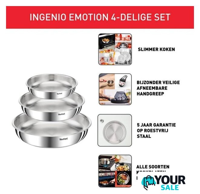 Набор сковород Tefal Ingenio Emotion L8968445 - Изображение №3 — Интернет-магазин Your Sale