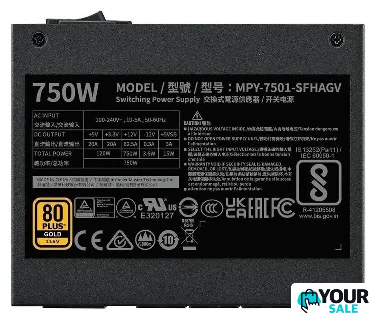 Блок питания Cooler Master V750 SFX Gold MPY-7501-SFHAGV-3EEU - Изображение №4 — Интернет-магазин Your Sale