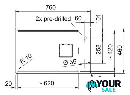 Кухонная мойка Franke Kanon KNG PRO 110-62 125.0749.672 (черный матовый) - Изображение №6 — Интернет-магазин Your Sale