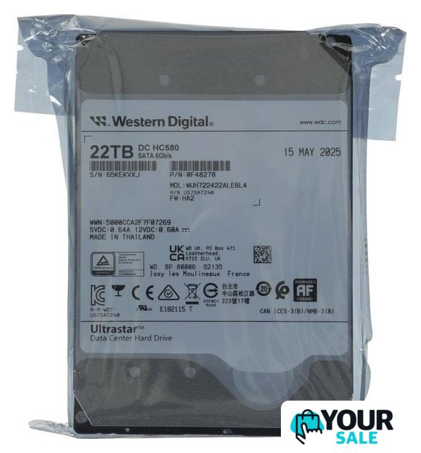 Жесткий диск WD Ultrastar DC HC580 22TB WUH722422ALE6L4 - Изображение №5 — Интернет-магазин Your Sale