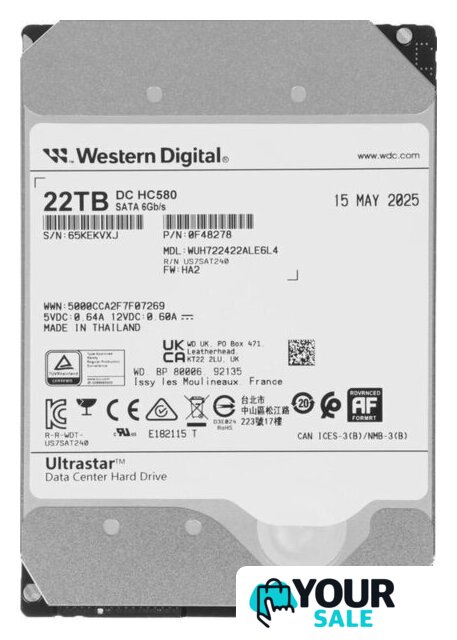 Жесткий диск WD Ultrastar DC HC580 22TB WUH722422ALE6L4 - Изображение №1 — Интернет-магазин Your Sale