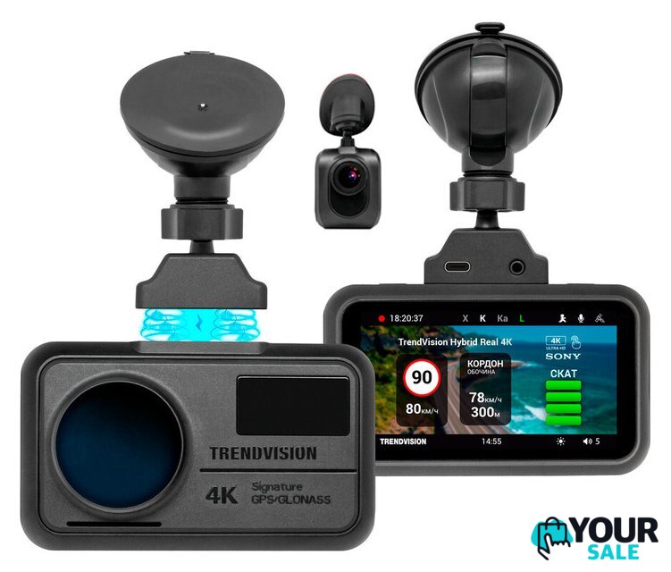Видеорегистратор-радар детектор-GPS информатор (3в1) TrendVision Hybrid Signature Real 4K 2CH - Изображение №1 — Интернет-магазин Your Sale