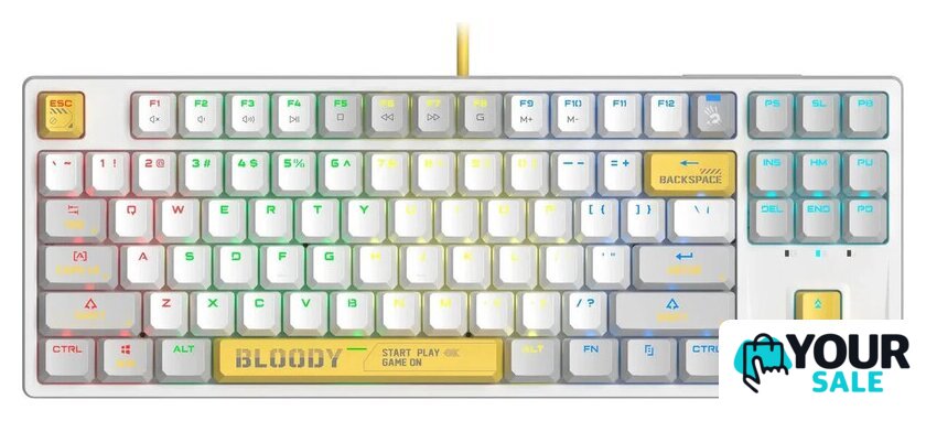 Клавиатура A4Tech Bloody S87 Energy White (Bloody BLMS Red Plus) - Изображение №1 — Интернет-магазин Your Sale
