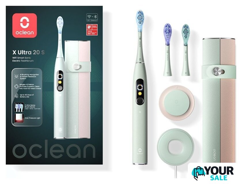 Электрическая зубная щетка Oclean X Ultra 20 (мятно-зеленый) - Изображение №7 — Интернет-магазин Your Sale