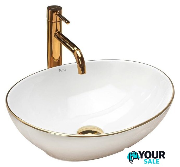 Умывальник Rea Sofia (белый/золотистый) - Изображение №1 — Интернет-магазин Your Sale