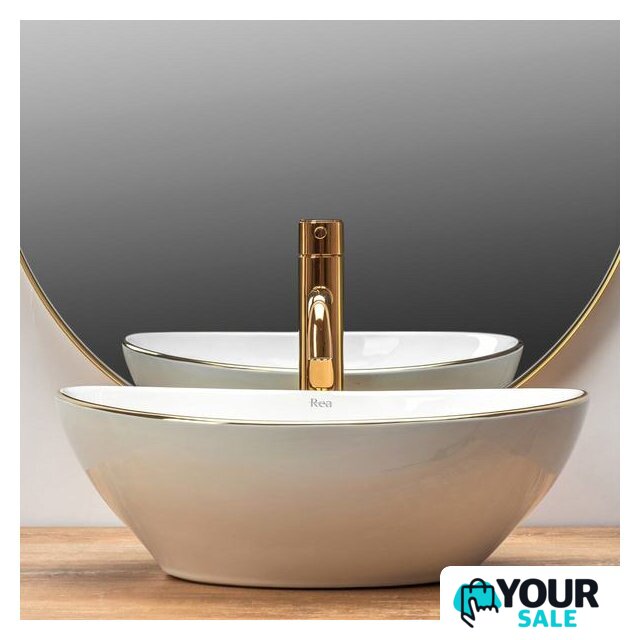 Умывальник Rea Sofia (белый/золотистый) - Изображение №4 — Интернет-магазин Your Sale