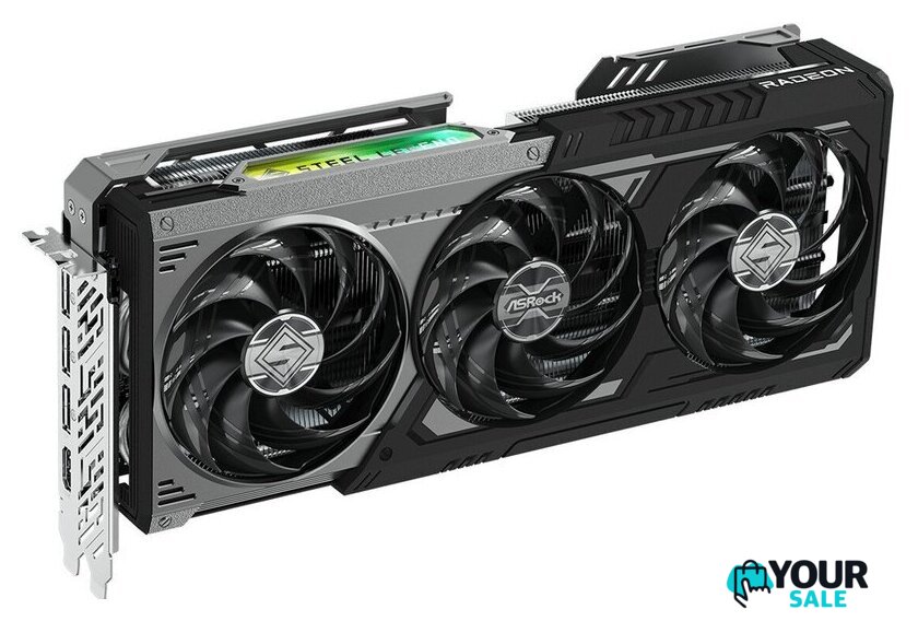 Видеокарта ASRock Radeon RX 9070 GRE Steel Legend Dark 12GB OC RX9070GRE SLD 12GO - Изображение №1 — Интернет-магазин Your Sale