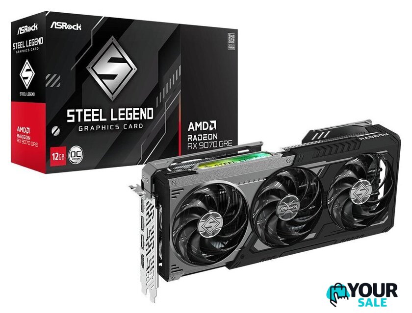 Видеокарта ASRock Radeon RX 9070 GRE Steel Legend Dark 12GB OC RX9070GRE SLD 12GO - Изображение №8 — Интернет-магазин Your Sale