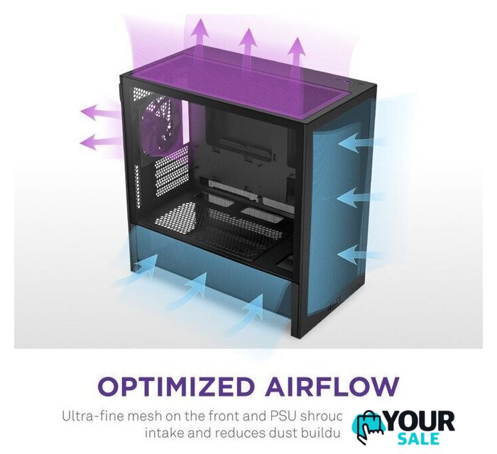 Корпус NZXT H3 Flow CC-H31FB-01 - Изображение №4 — Интернет-магазин Your Sale