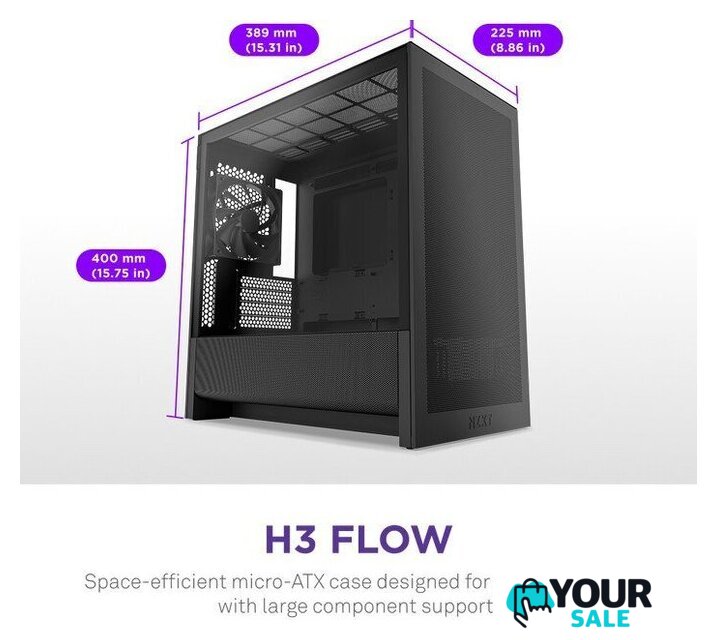 Корпус NZXT H3 Flow CC-H31FB-01 - Изображение №2 — Интернет-магазин Your Sale