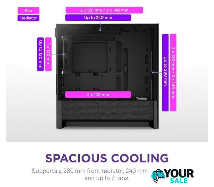 Корпус NZXT H3 Flow CC-H31FB-01 - Изображение №6 — Интернет-магазин Your Sale