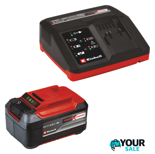 Аккумулятор с зарядным устройством Einhell PXC-Starter-Kit 4512114 (18В/5.2 Ач + 18В) - Изображение №1 — Интернет-магазин Your Sale