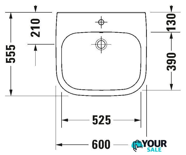 Умывальник Duravit Vital Seria D-Code 23126000002 - Изображение №3 — Интернет-магазин Your Sale