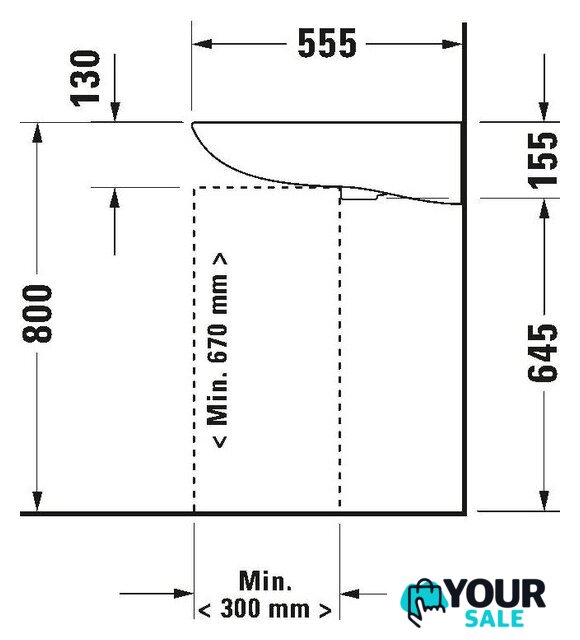 Умывальник Duravit Vital Seria D-Code 23126000002 - Изображение №4 — Интернет-магазин Your Sale