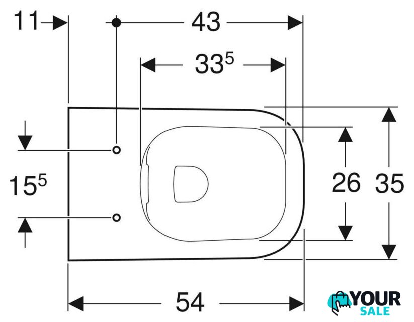 Унитаз подвесной Geberit Smyle Square 500.208.01.8 - Изображение №3 — Интернет-магазин Your Sale