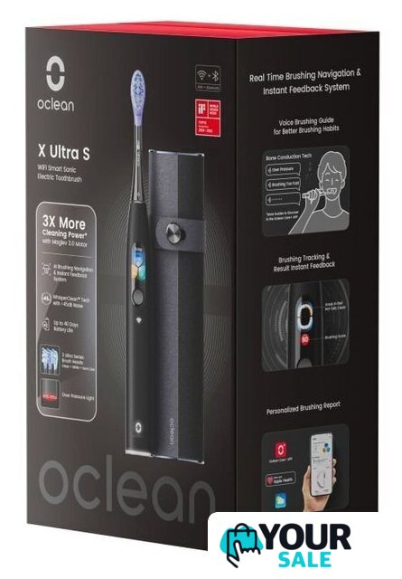 Электрическая зубная щетка Oclean X Ultral Set (черный) - Изображение №5 — Интернет-магазин Your Sale