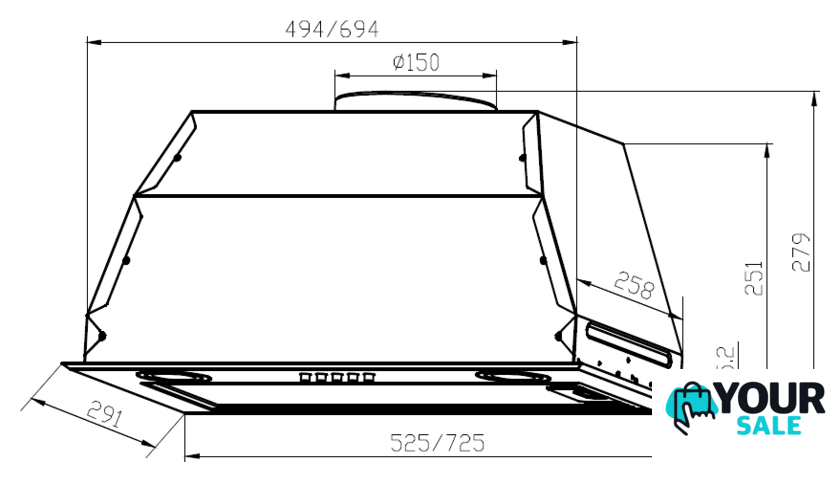 Кухонная вытяжка LEX GS Bloc P 900 (нержавеющая сталь) - Изображение №2 — Интернет-магазин Your Sale