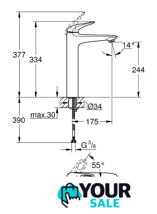 Смеситель Grohe Eurostyle 23570LS3 - Изображение №2 — Интернет-магазин Your Sale
