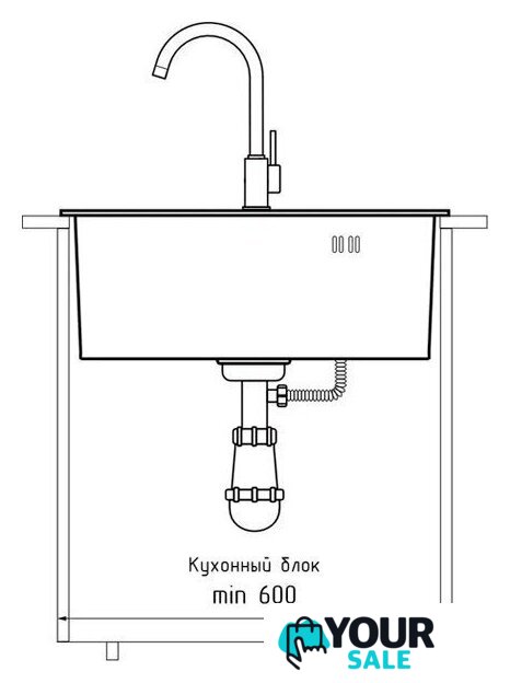 Кухонная мойка GranFest Metal нержавеющая сталь AISI 304 PVD GF-5045 Графит (с сифоном) - Изображение №2 — Интернет-магазин Your Sale