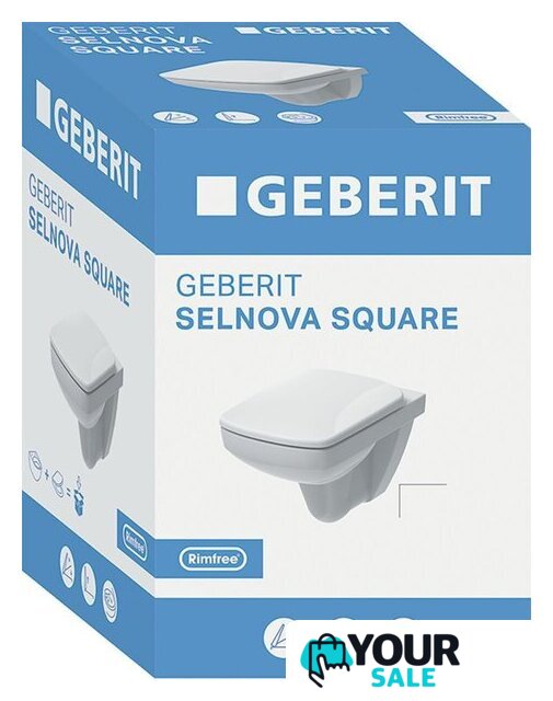 Унитаз подвесной Geberit Selnova Square 501.961.00.1 - Изображение №2 — Интернет-магазин Your Sale