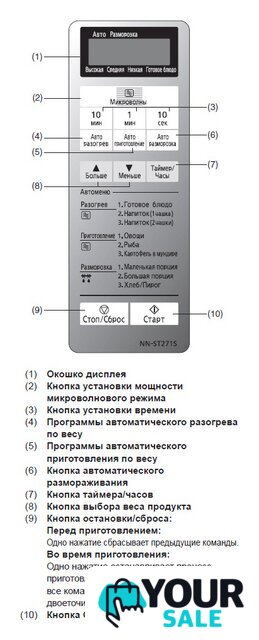 Микроволновая печь Panasonic NN-ST254MZPE - Изображение №3 — Интернет-магазин Your Sale