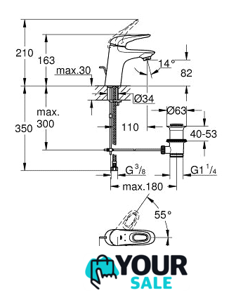 Смеситель Grohe Eurostyle 33558003 - Изображение №2 — Интернет-магазин Your Sale