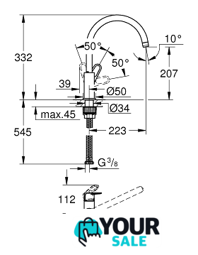 Смеситель Grohe BauFlow 31538001 - Изображение №3 — Интернет-магазин Your Sale
