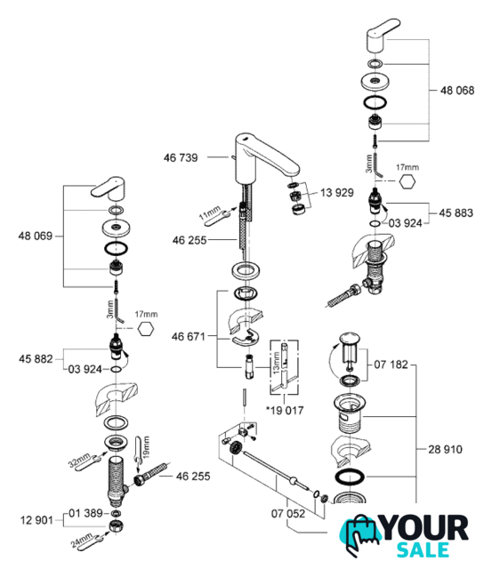 Смеситель Grohe Eurostyle Cosmopolitan 20208002 - Изображение №3 — Интернет-магазин Your Sale