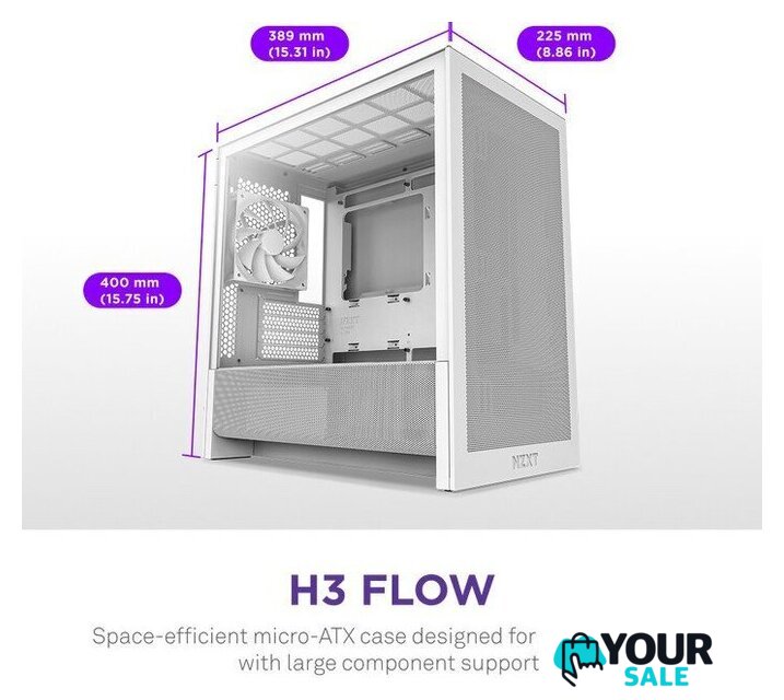 Корпус NZXT H3 Flow CC-H31FW-01 - Изображение №2 — Интернет-магазин Your Sale