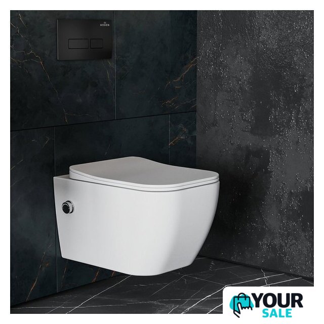 Унитаз подвесной Roxen Cube Bidet One Rimless 6 в 1 StounFix Dual Fresh 583046 (кнопка: черный матовый) - Изображение №9 — Интернет-магазин Your Sale