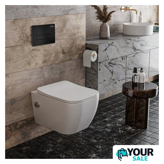 Унитаз подвесной Roxen Cube Bidet One Rimless 6 в 1 StounFix Dual Fresh 583046 (кнопка: черный матовый) - Изображение №8 — Интернет-магазин Your Sale