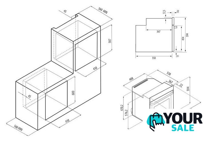 Газовый духовой шкаф Krona Stretto 45 BL - Изображение №3 — Интернет-магазин Your Sale