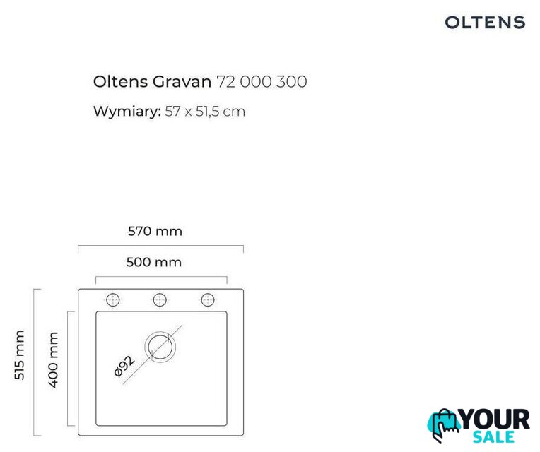 Кухонная мойка Oltens Gravan 72000300 - Изображение №2 — Интернет-магазин Your Sale