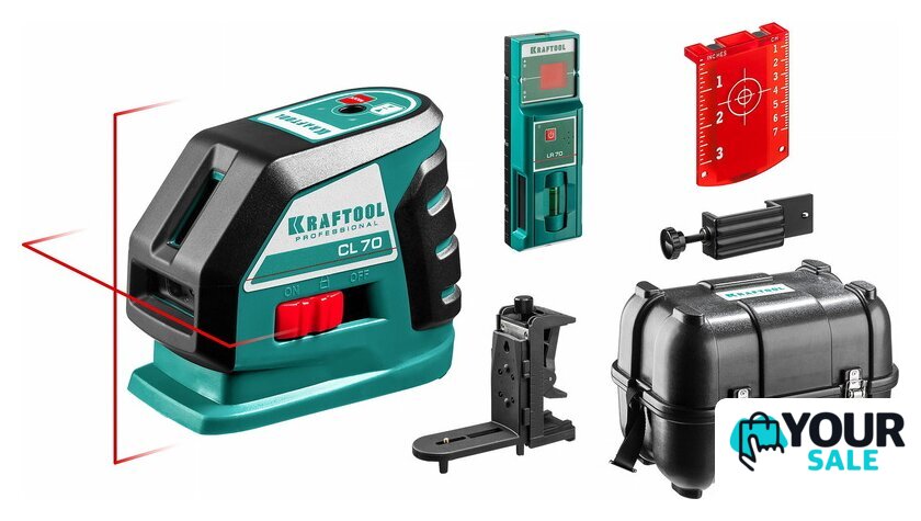 Лазерный нивелир KRAFTOOL CL-70-4 34660-4 (с держателем и детектором, кейс) - Изображение №1 — Интернет-магазин Your Sale
