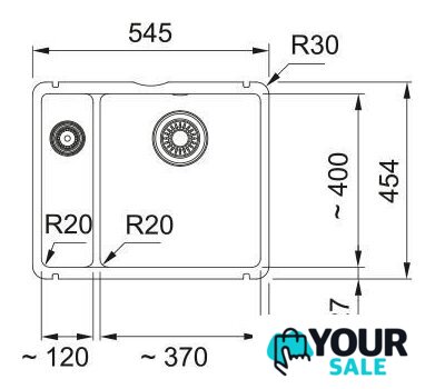 Кухонная мойка Franke KubusX KXK 160-37-12 126.0738.300 (оникс) - Изображение №3 — Интернет-магазин Your Sale