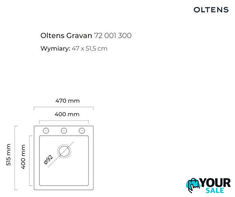 Кухонная мойка Oltens Gravan 72001300 - Изображение №2 — Интернет-магазин Your Sale