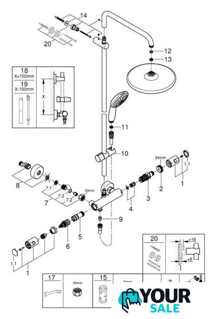 Душевая система  Grohe Vitalio Start 26677001 - Изображение №5 — Интернет-магазин Your Sale