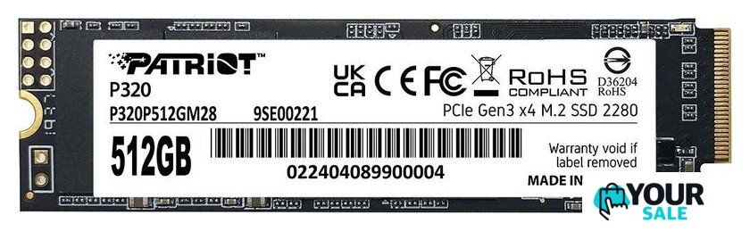 SSD Patriot P320 512GB P320P512GM28 - Изображение №1 — Интернет-магазин Your Sale