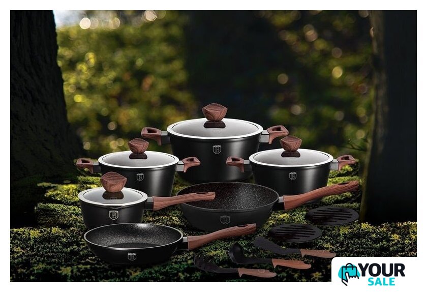 Набор кастрюль Berlinger Haus Ebony Rosewood Collection BH-1537 - Изображение №2 — Интернет-магазин Your Sale
