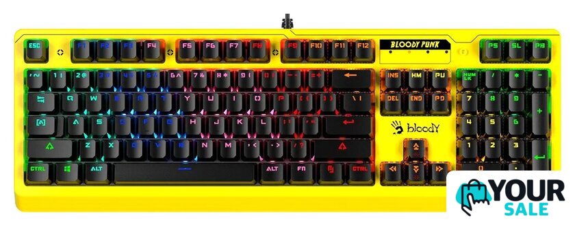 Клавиатура A4Tech Bloody B810RC (желтый) - Изображение №1 — Интернет-магазин Your Sale