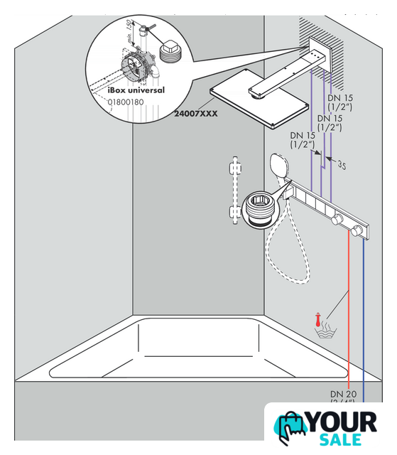 Смеситель Hansgrohe RainSelect 15357400 (белый/хром) - Изображение №12 — Интернет-магазин Your Sale